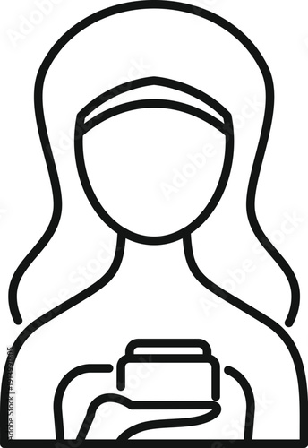 Woman holding a beauty cream or lotion for personal skincare