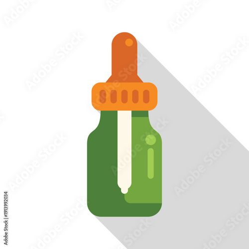 Green dropper bottle with orange cap, representing natural health and wellness