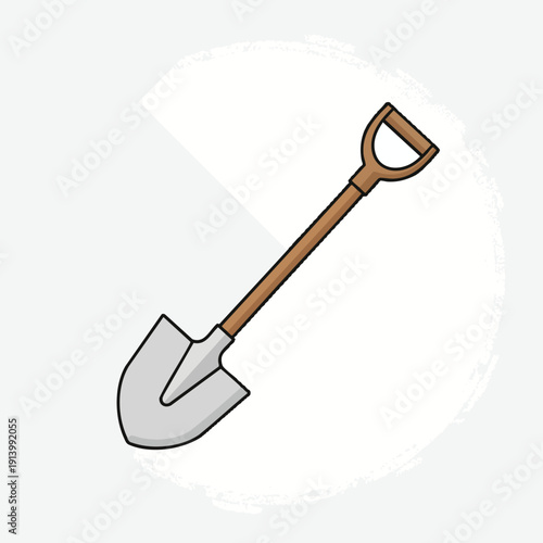 Illustration of a Shovel on White Background