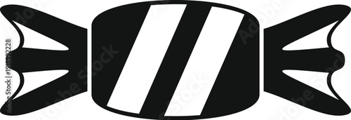 Striped candy icon on a white background, symbolizing dessert, sweetness, and confectionery