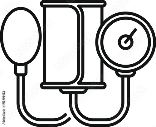 Blood pressure monitor outlining diagnostic equipment for measuring hypertension