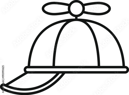 Propeller hat featuring a spinning top, representing childhood fun and play