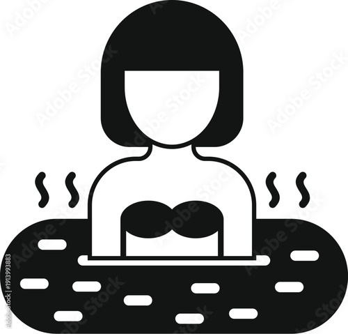Woman enjoying a hot tub, receiving hydrotherapy for relaxation and wellness