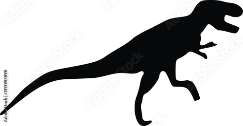 Tyrannosaurus Rex Dinosaur Jurassic Era Reptile Silhouette Illustration Vector