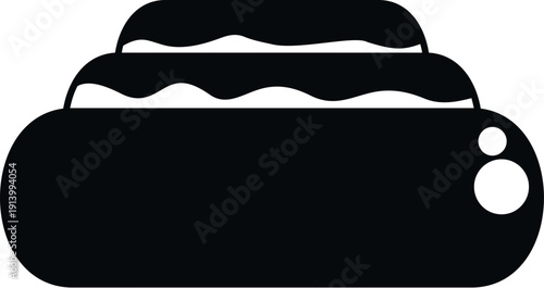 Hot dog silhouette illustrating a popular street food item