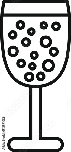 Wine glass with an effervescent beverage, symbolizing celebration and refreshment