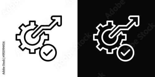 Optimization Icon Sheet Black And White