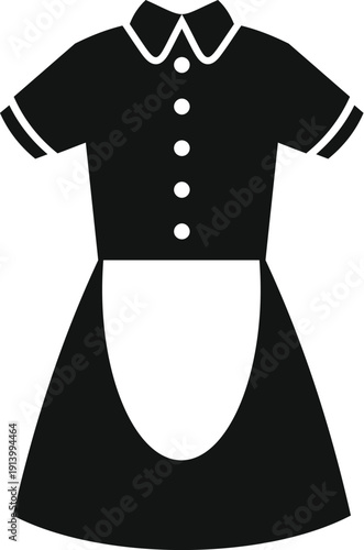 Maid uniform silhouette representing housekeeping and hospitality concepts