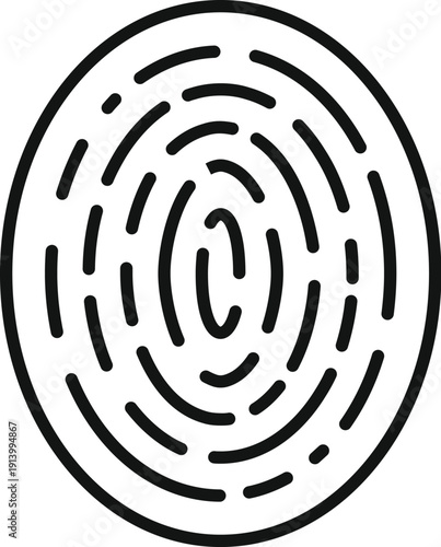 Fingerprint icon displaying biometric identification for security and personal access