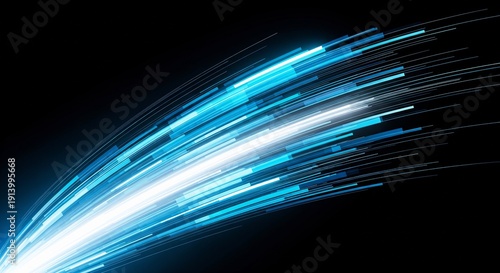 Dynamic blue light streaks creating vibrant motion effect