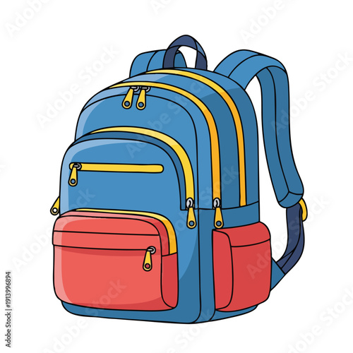 Stylish Blue Backpack with Multiple Compartments for School Travel and Daily Use