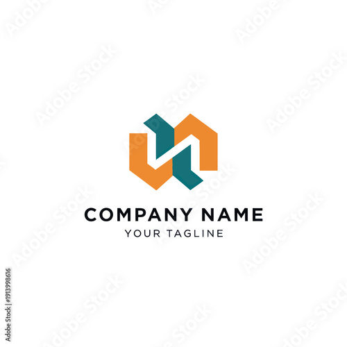Interconnected Shapes Corporate Logo Design Element.