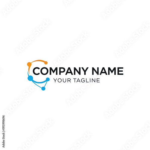 Company Logo Template with Tagline Placeholder.