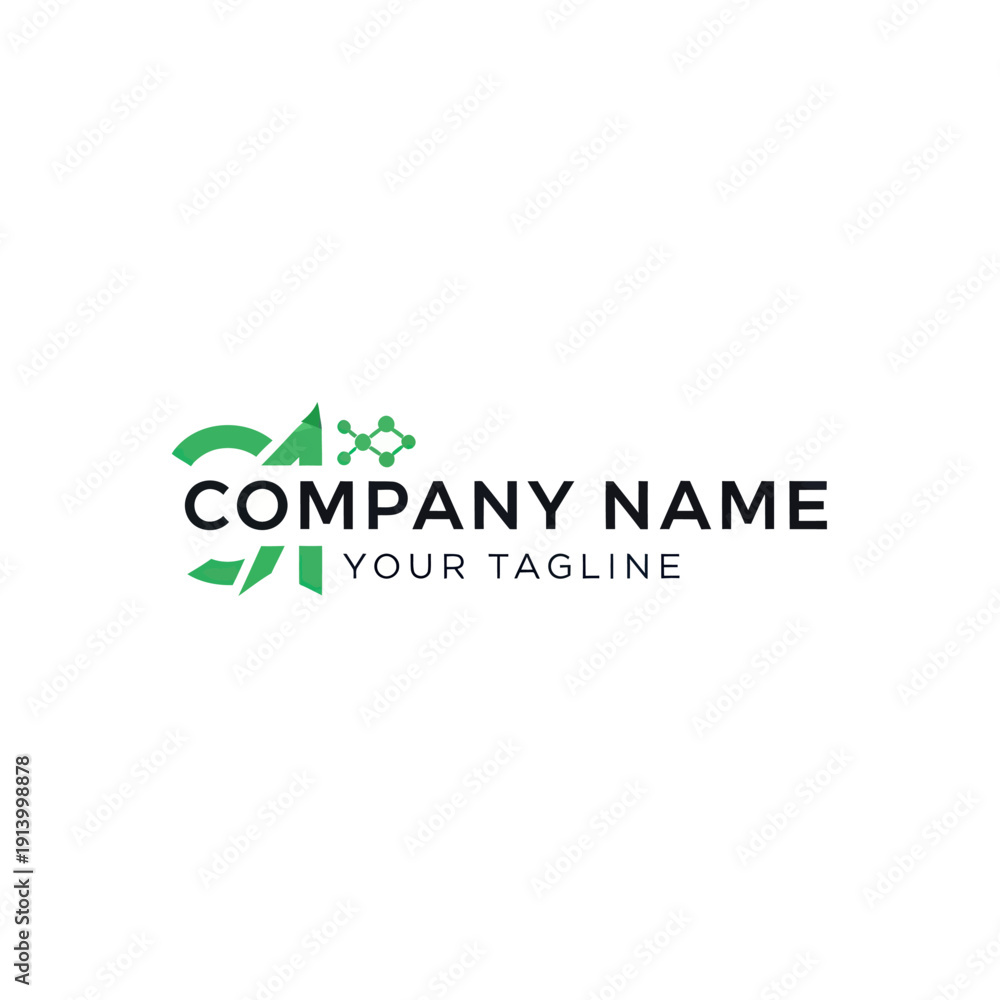 Fototapeta premium Company Logo Design with Green Emblem.