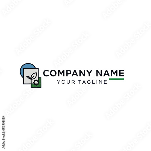 Foto Company Logo Template with Leaf Design.