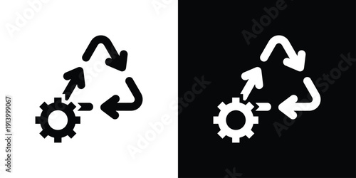 Recycle Icon Sheet Black And White