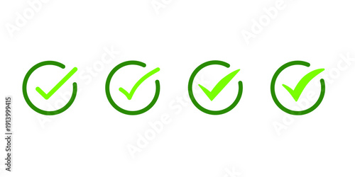 set of green checkmark vector illustration