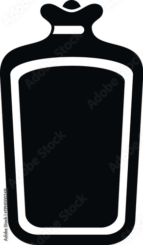 Hot water bottle icon on a white background representing comfort and pain therapy