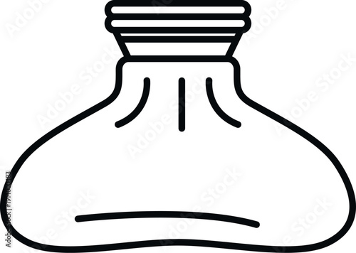 Ice pack in line art style for medical first aid and pain relief