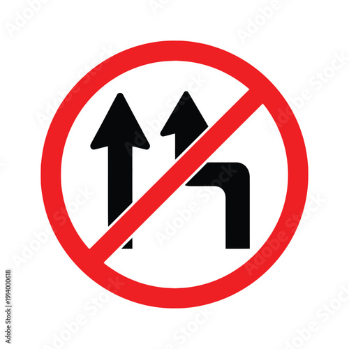 Forbidden to overtake road traffic sign indicating no passing for vehicles on the road