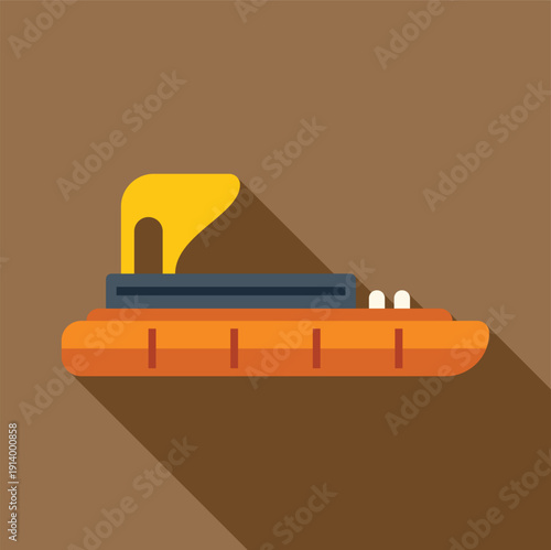 Hovercraft transport showing floatation and movement icon