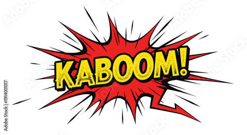 Comic KABOOM sound effect pop art explosion graphic