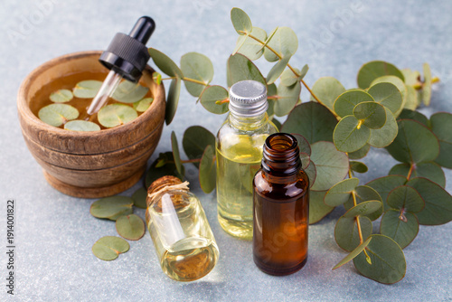 Eucalyptus leaves and essen...