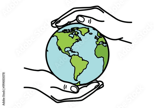 Hands cradling the Earth with care and protection