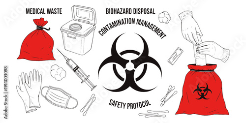 Safe Medical Waste Disposal Silhouette