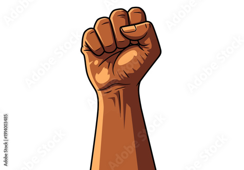 Empowering fist raised high in solidarity and strength