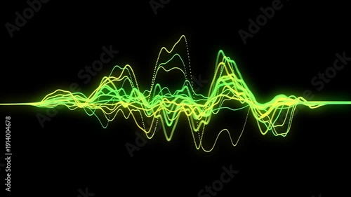 Stock, exchange, investments or cryptocurrency chart. Business background. Abstract music wave. Sound equalizer with colors dots. 3d rendering.