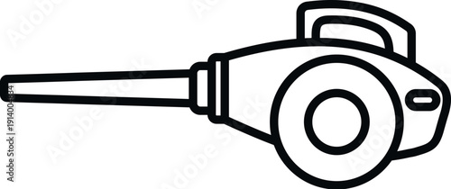 Leaf blower outline line art vector icon representing gardening and yard work equipment