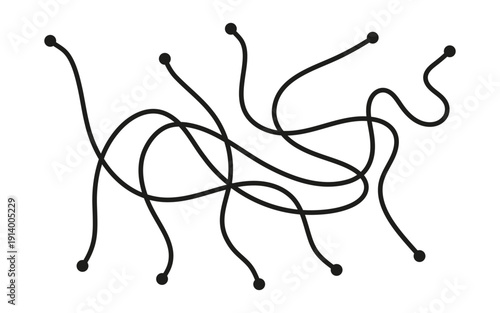 Hand drawn maze labyrinth doodle path. Educational game and simple way design template for kids activity book. Vector illustration of puzzle for children logic development and school worksheet.