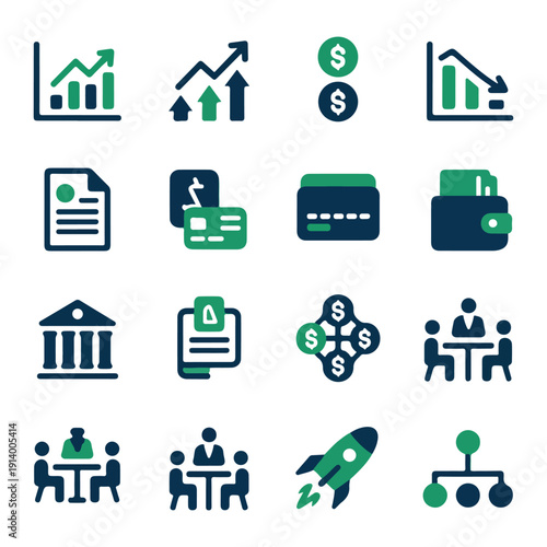 Financial Growth, Investment & Management Icons