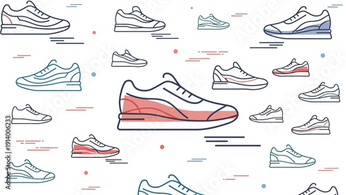 Collection of Various Sneaker Designs and Styles 1.