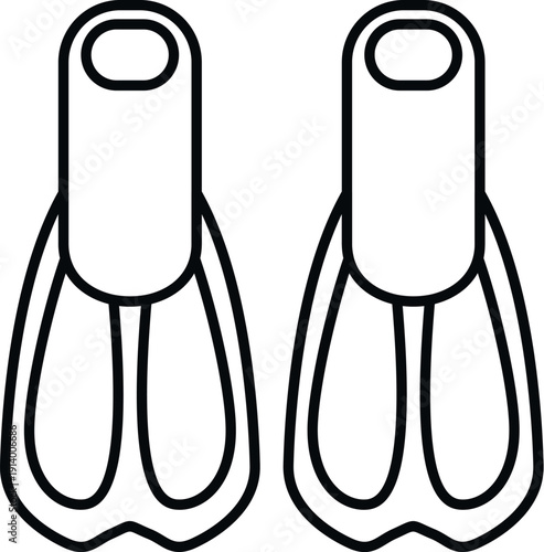 Pair of flippers for underwater sports and water activities