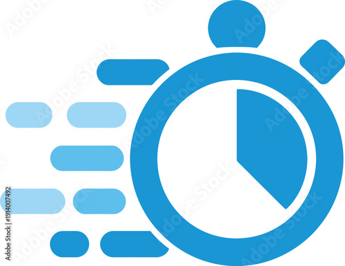 Fast speed stopwatch icon concept for quick service and time management