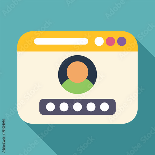 Browser window presenting a user profile icon and password input field