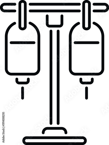 Iv stand with two bags delivering intravenous fluid for hospital patients