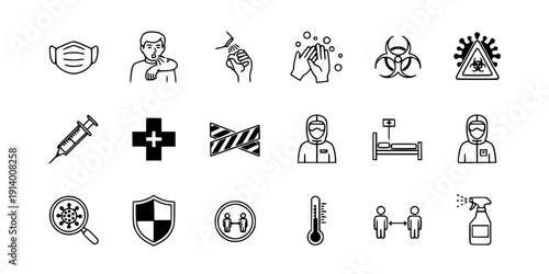 Mask Usage During Outbreak Silhouette