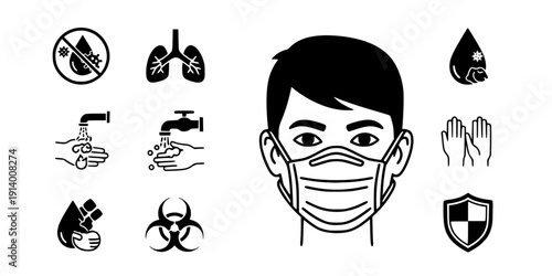 Mask Usage During Outbreak Silhouette