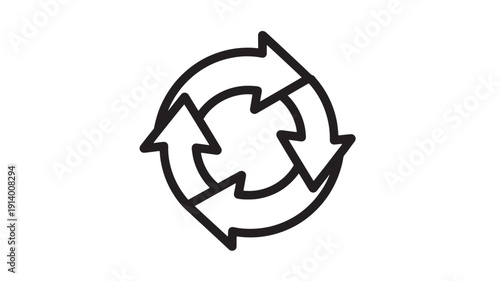Circular continuous flow arrows symbolizing teamwork collaboration and business synergy loop vector illustration minimalist design