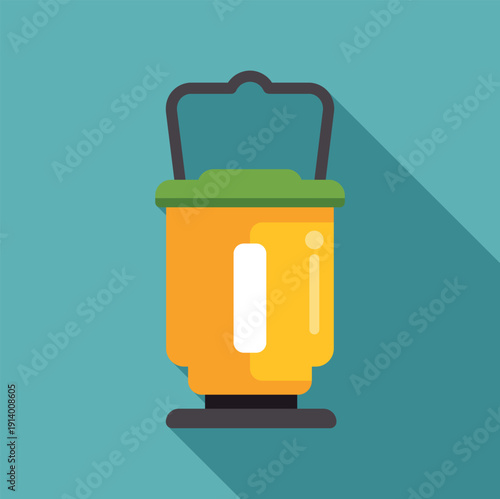 Camping lantern illuminating the surroundings with its bright glow during outdoor adventures