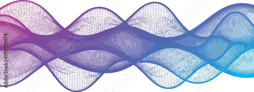 Whisking motion illustration with dynamic waves and flowing curves in a modern digital art style from a front viewpoint