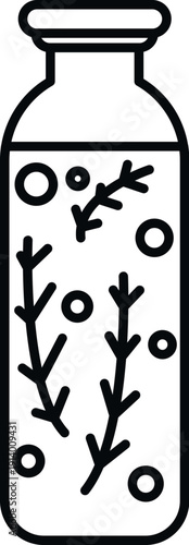 Herbal infusion or tonic in a glass bottle illustrating natural remedies