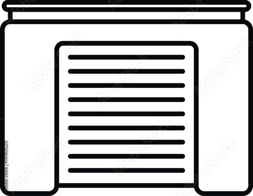 Building garage outline icon representing home exterior and storage