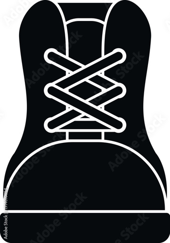 Hiking boot icon showing the front view with shoelaces