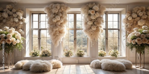 Luxurious Floral Arrangement for Elegant Wedding Venue Decor