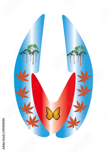 heart with wings and ribbon