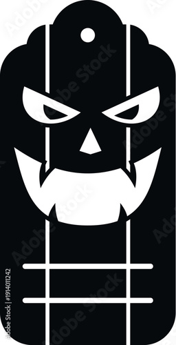 Silhouette tag with monster face for a scary halloween or horror concept